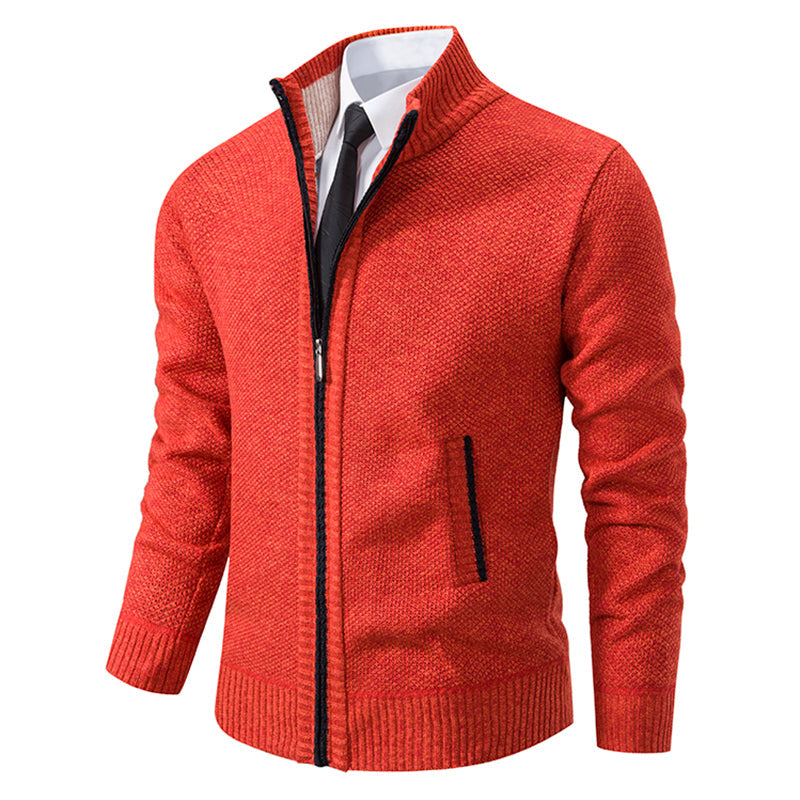 Cardigan med dragkedja för herrar – Smal Passform & Modern Stil