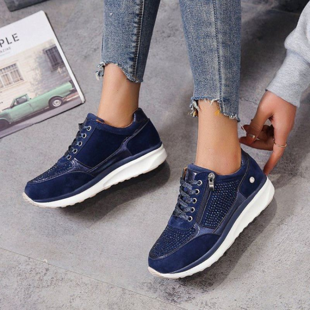 Dam sneakers med sidodragkedja