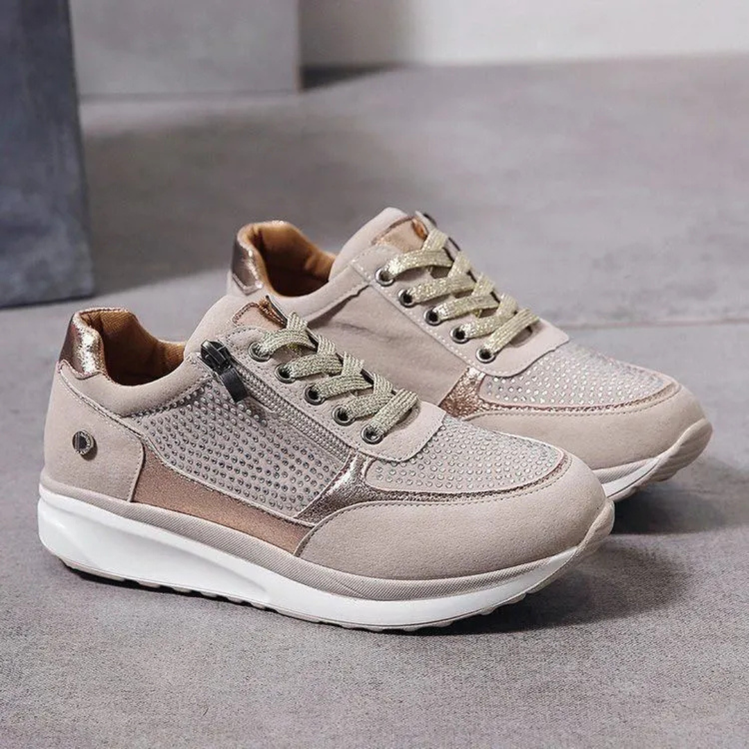 Dam sneakers med sidodragkedja