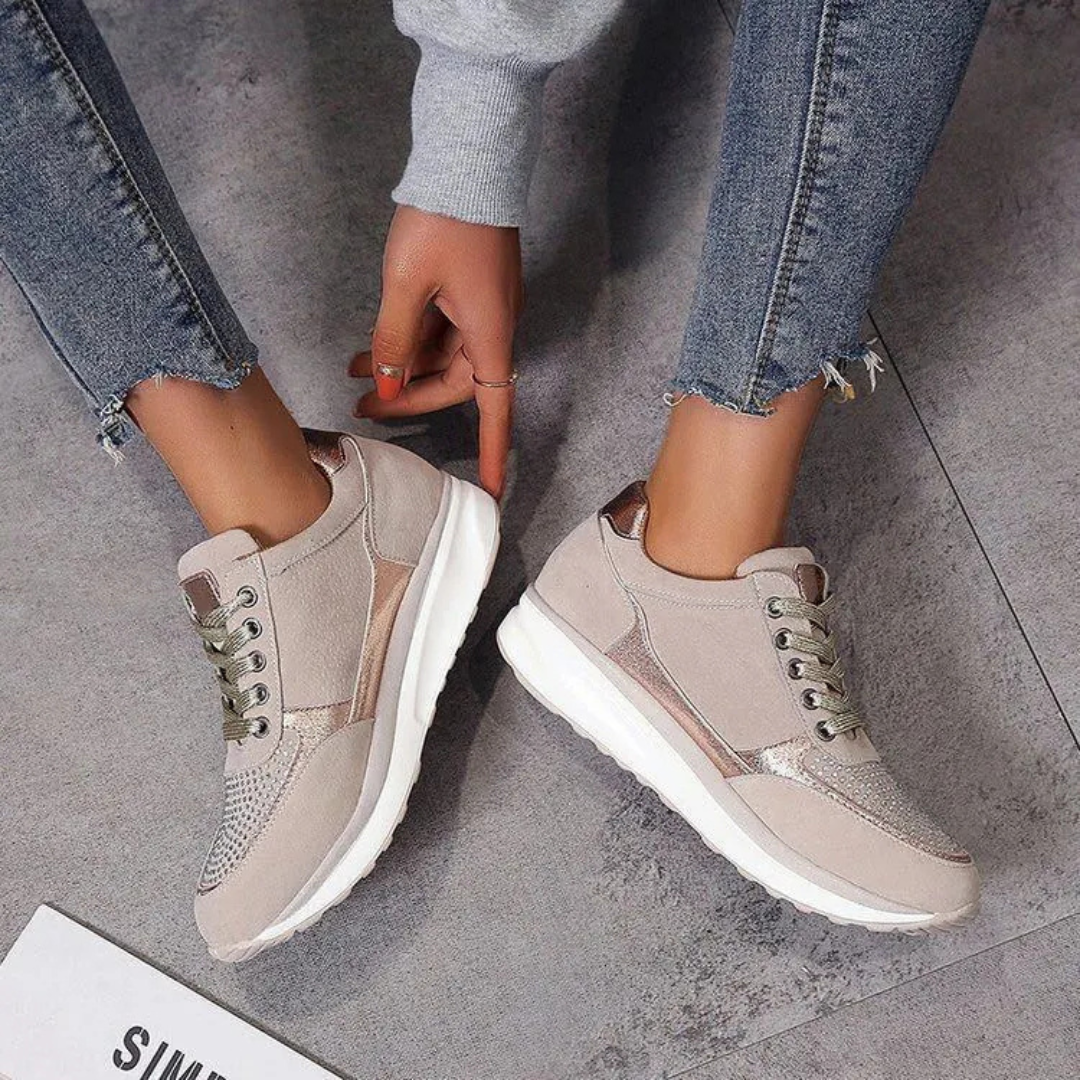 Dam sneakers med sidodragkedja