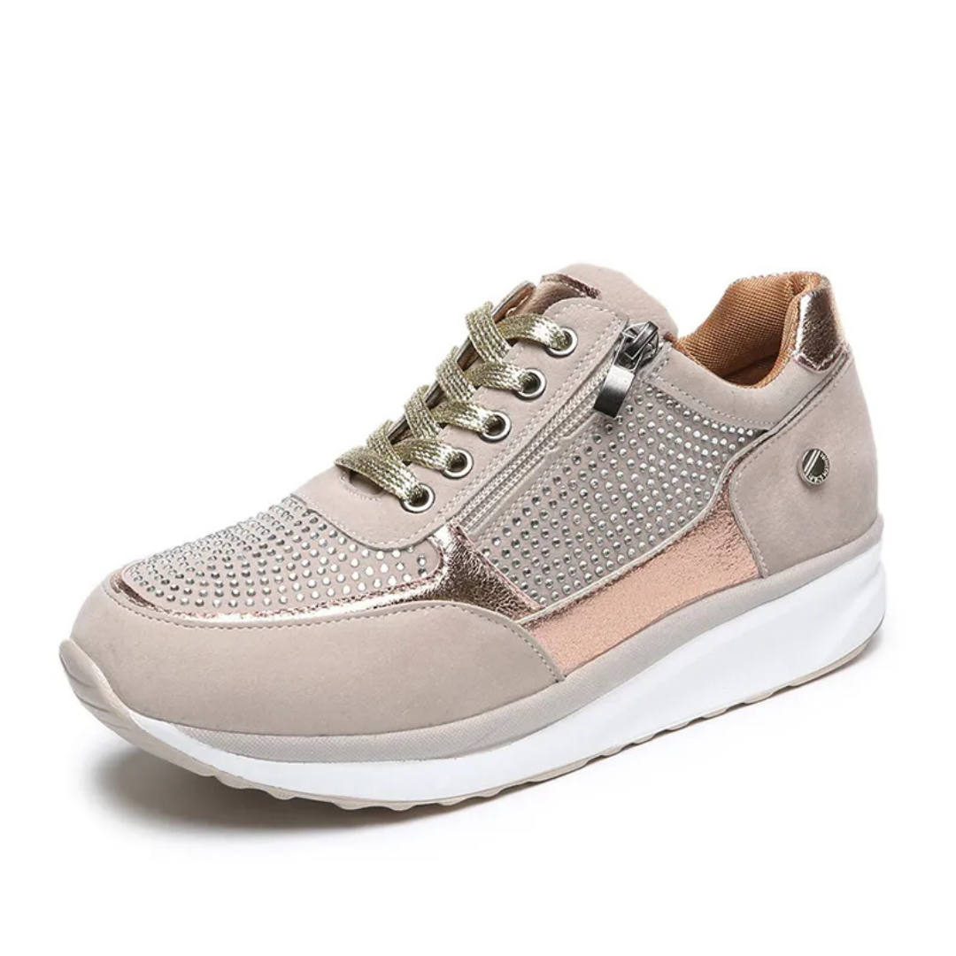 Dam sneakers med sidodragkedja
