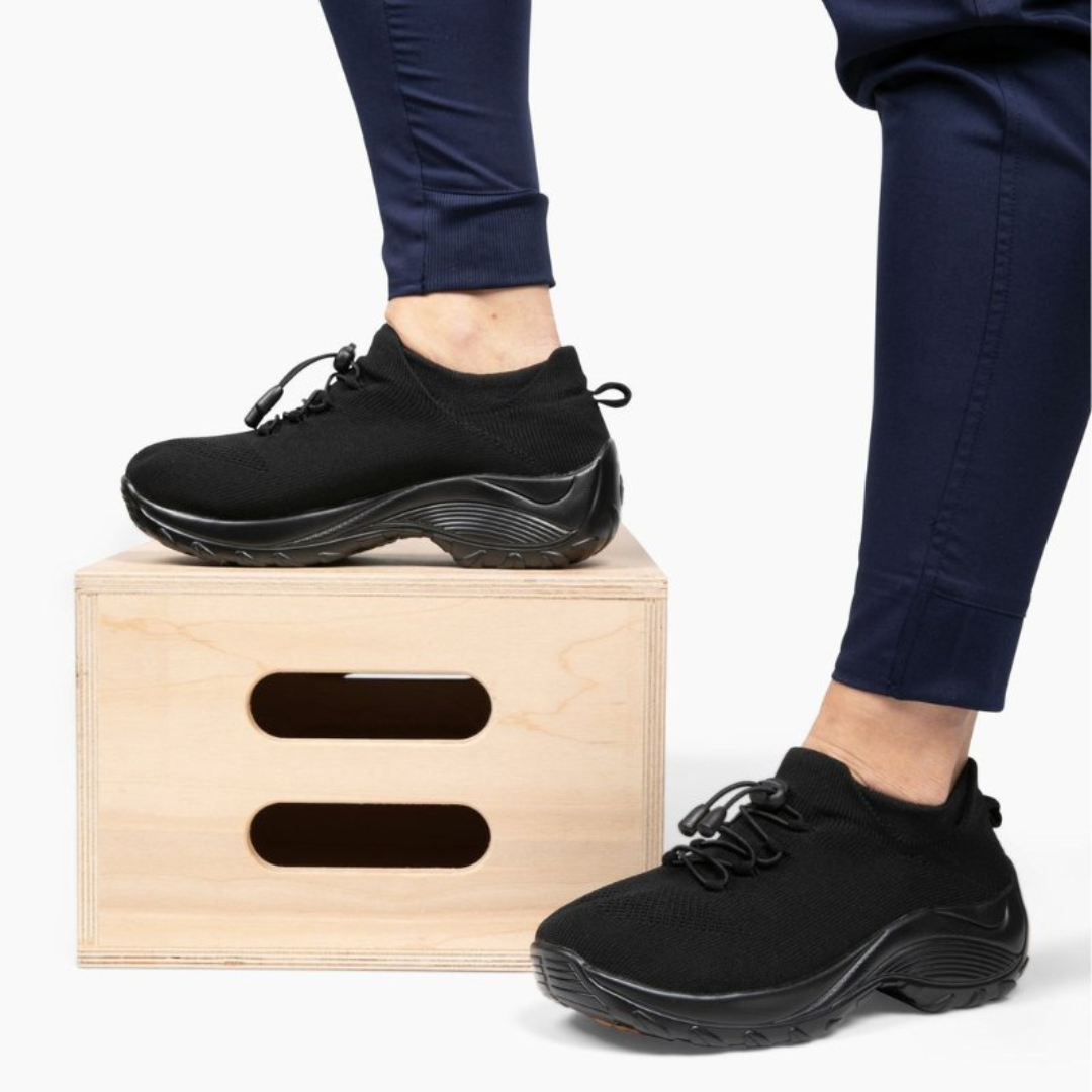 Dam sneakers med stretchtyg & gummisula