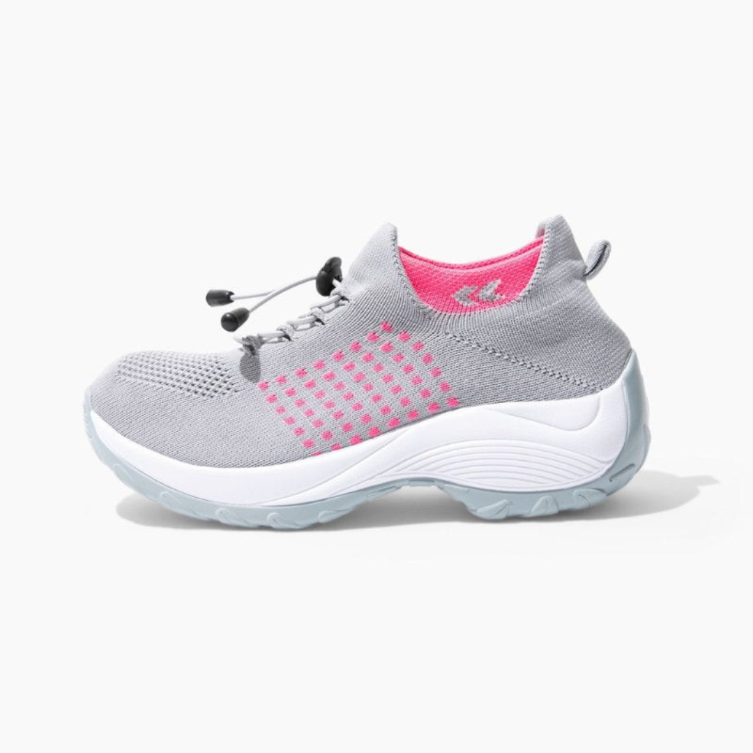 Dam sneakers med stretchtyg & gummisula