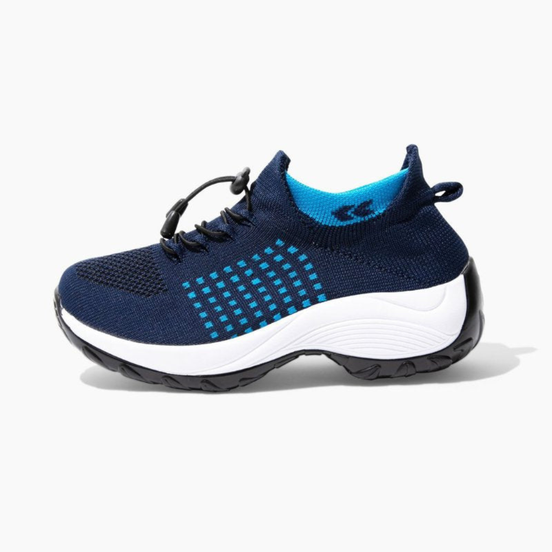 Dam sneakers med stretchtyg & gummisula