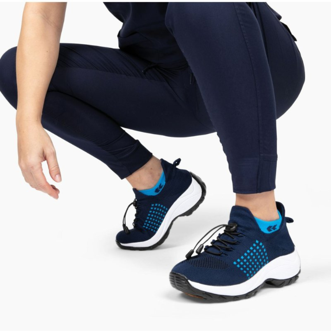 Dam sneakers med stretchtyg & gummisula