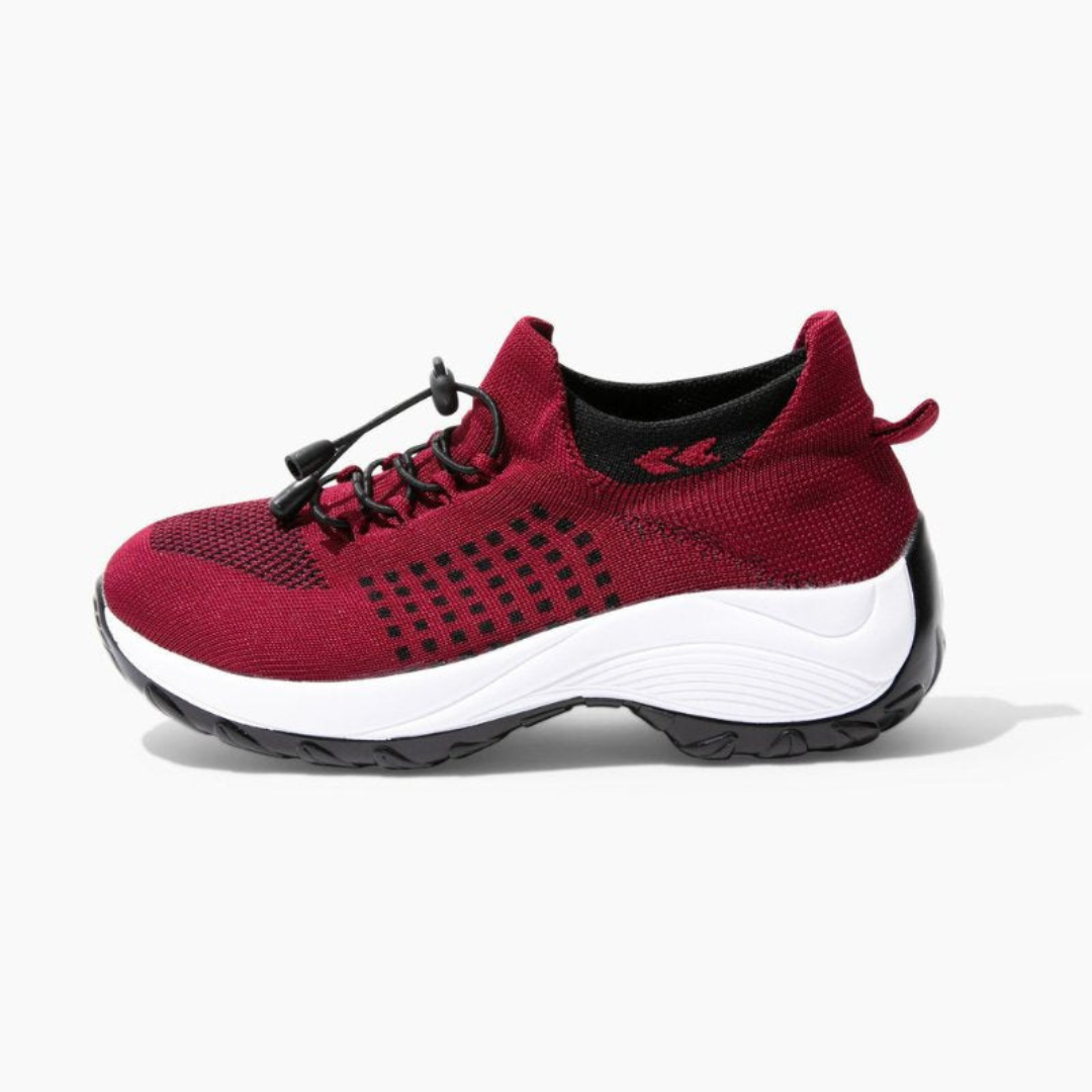 Dam sneakers med stretchtyg & gummisula