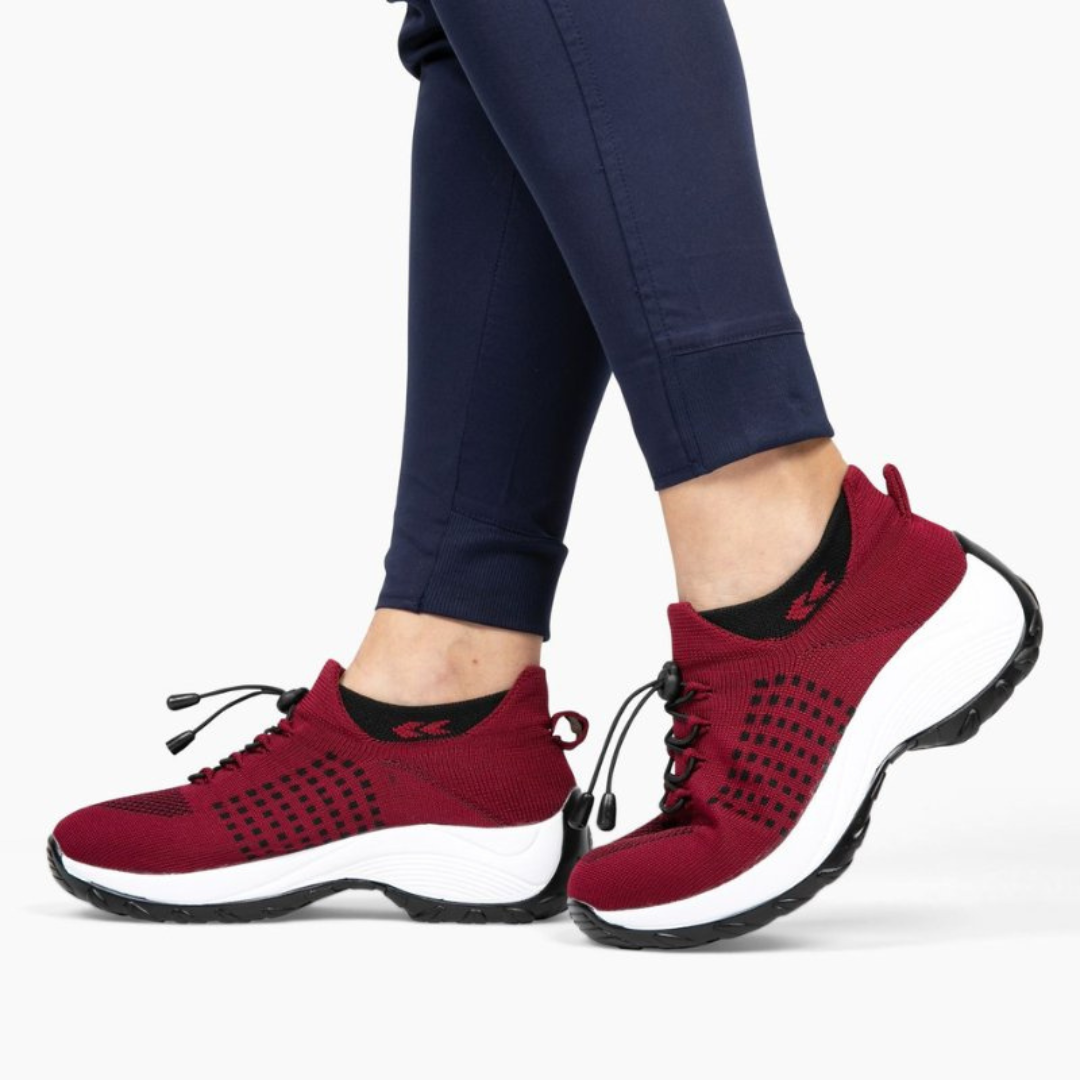Dam sneakers med stretchtyg & gummisula