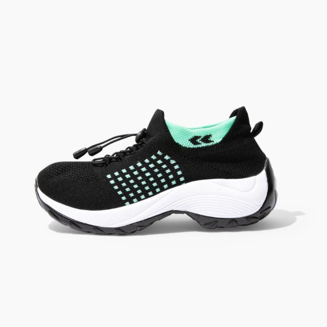 Dam sneakers med stretchtyg & gummisula
