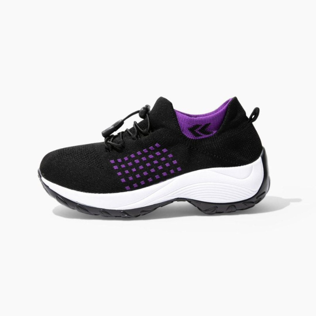 Dam sneakers med stretchtyg & gummisula