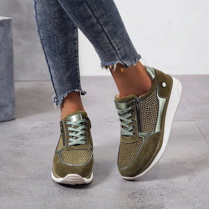 Dam sneakers med sidodragkedja