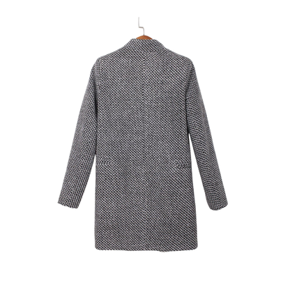 Damtrenchcoat med hundtandsmönster och nedfällbar krage för vintern