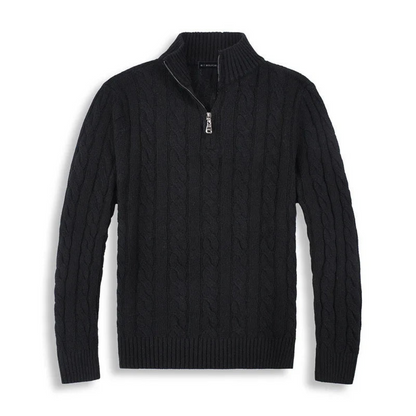 Herr Kabelstickad Half-Zip Tröja | Klassisk