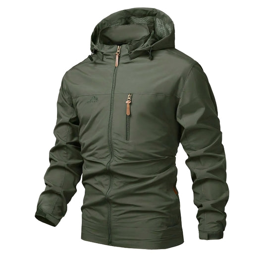 Herrjacka för Utomhusbruk med Hög Krage och Avtagbar Huv