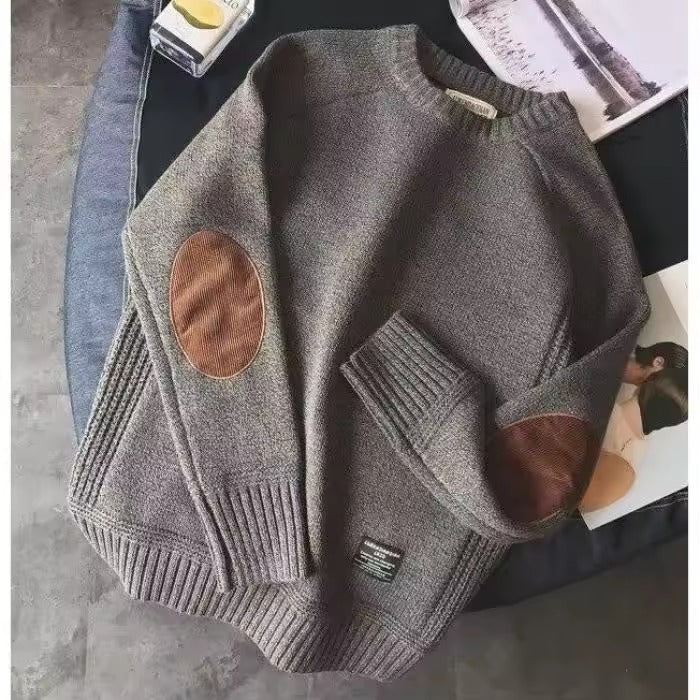 Herr V-ringad pullovertröja för höst och vinter